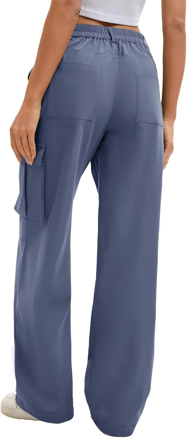 Gracyoga Cargo Pants for Women High Waisted Wide Leg Casual Pants Y2k Streetwear Trousers with 6 Pockets