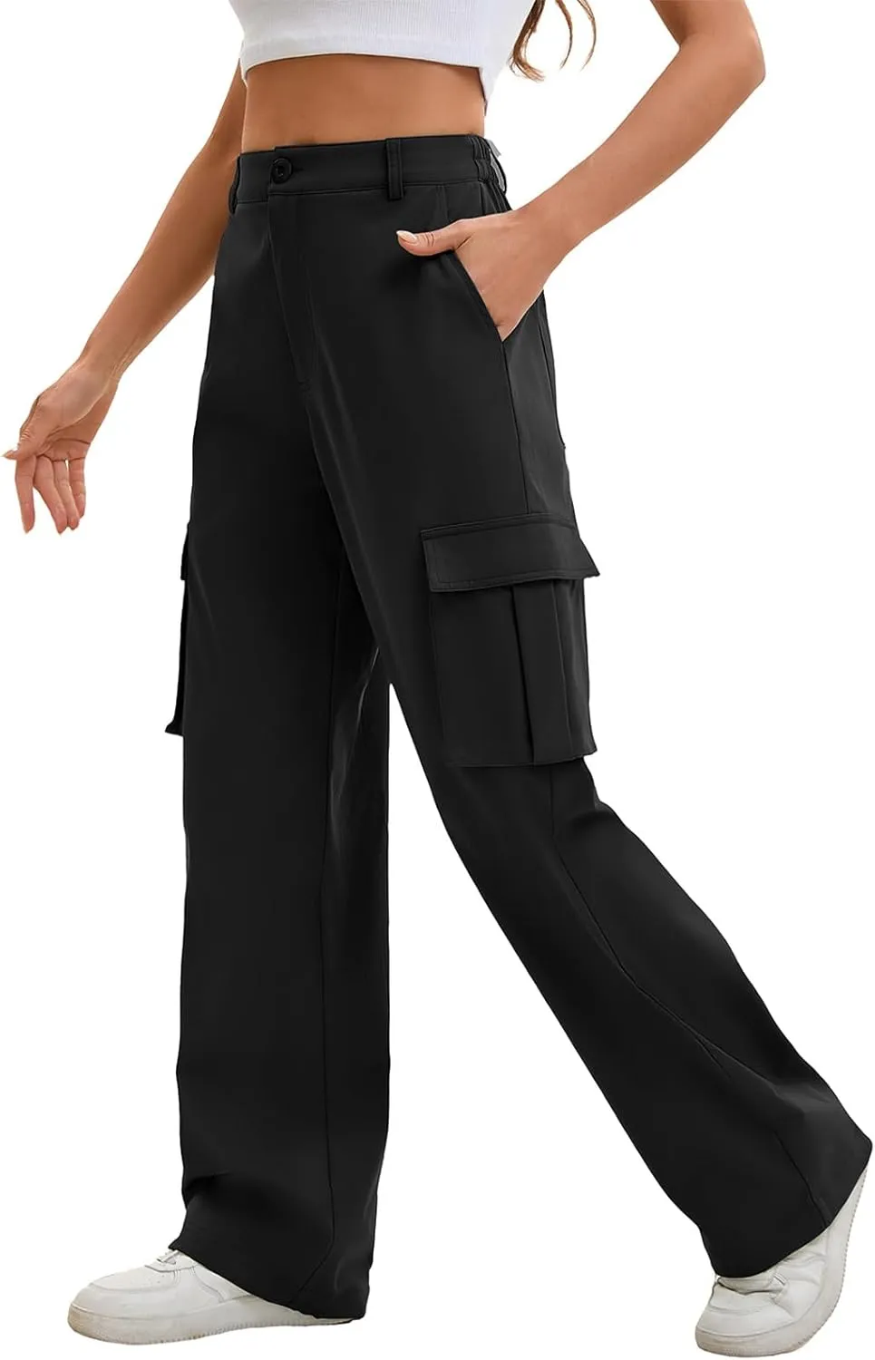 Gracyoga Cargo Pants for Women High Waisted Wide Leg Casual Pants Y2k Streetwear Trousers with 6 Pockets