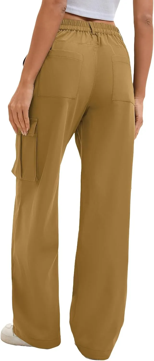 Gracyoga Cargo Pants for Women High Waisted Wide Leg Casual Pants Y2k Streetwear Trousers with 6 Pockets