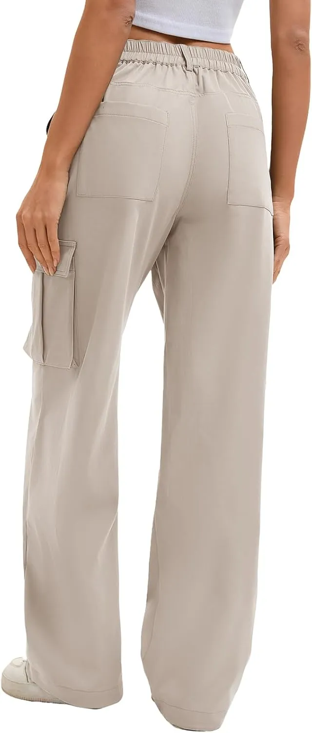 Gracyoga Cargo Pants for Women High Waisted Wide Leg Casual Pants Y2k Streetwear Trousers with 6 Pockets
