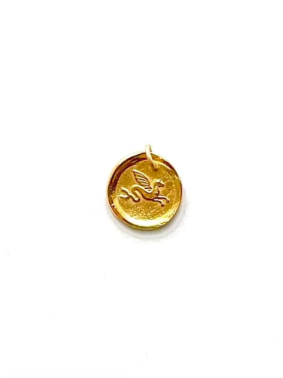 Griffin Charm, Mythical Creature, Griffin Pendant, Gold Pendant, Silver Pendant, Silver Charm, Gold Charm, Vintage Jewelry, Coin Charm