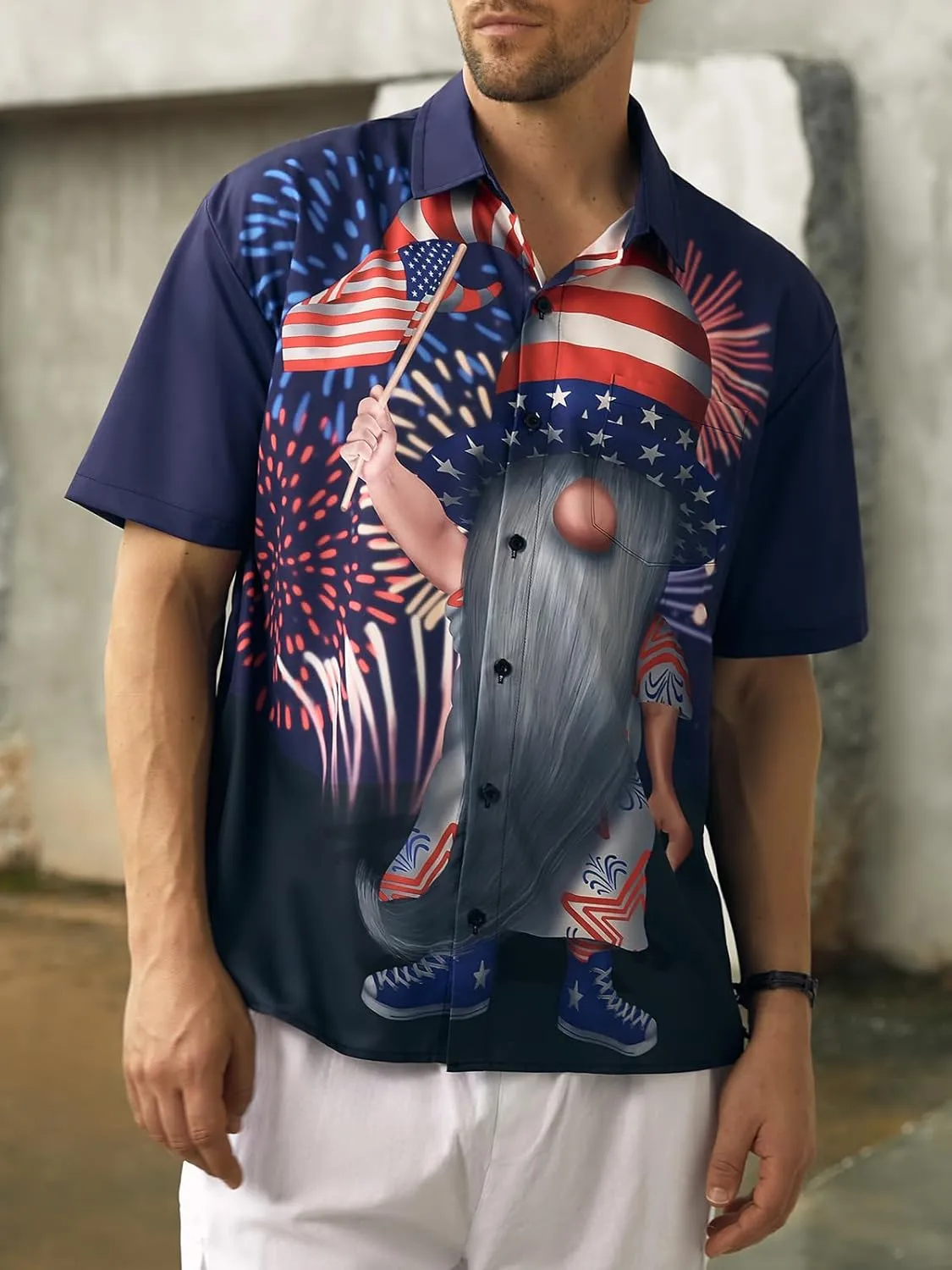Hardaddy Men's Hawaiian Shirt Short Sleeve Funny Printed Casual Button Down Aloha Shirts