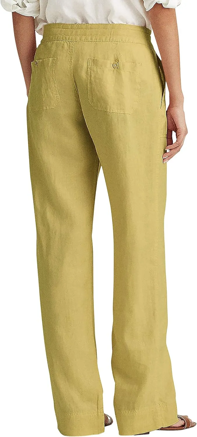 Hat and Beyond Womens Premium Soft Linen Shorts & Pants Relaxed Fit Comfort Resort Wear Boho Beach Coverup Style