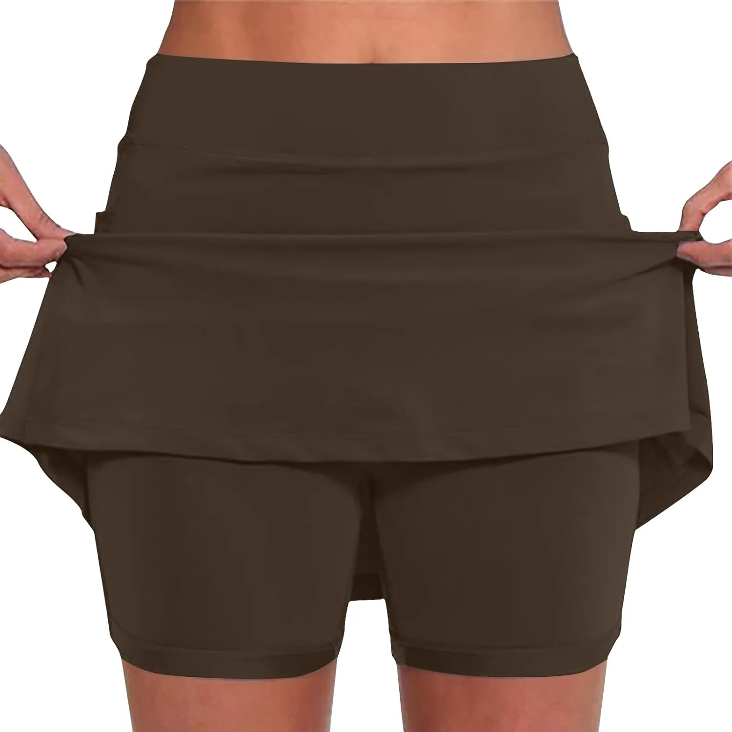 hlysgo Athletic Skirt with Shorts Womens High Waisted Tennis Skirt Plus Size Skort Shorts for Running Golf Workout Sports