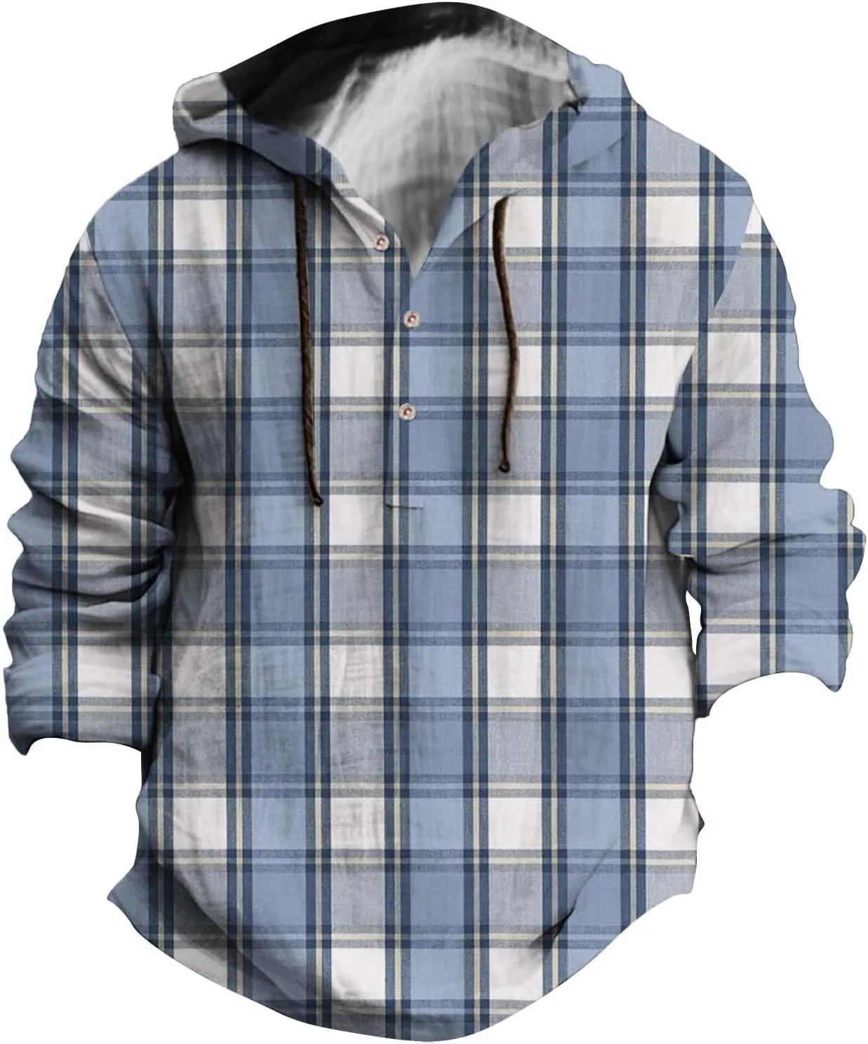 Hoodie for Men Drawstring Casual Beach Shirt Men's Casual Fashion Hooded Spring and Long Sleeve Hippie Men's