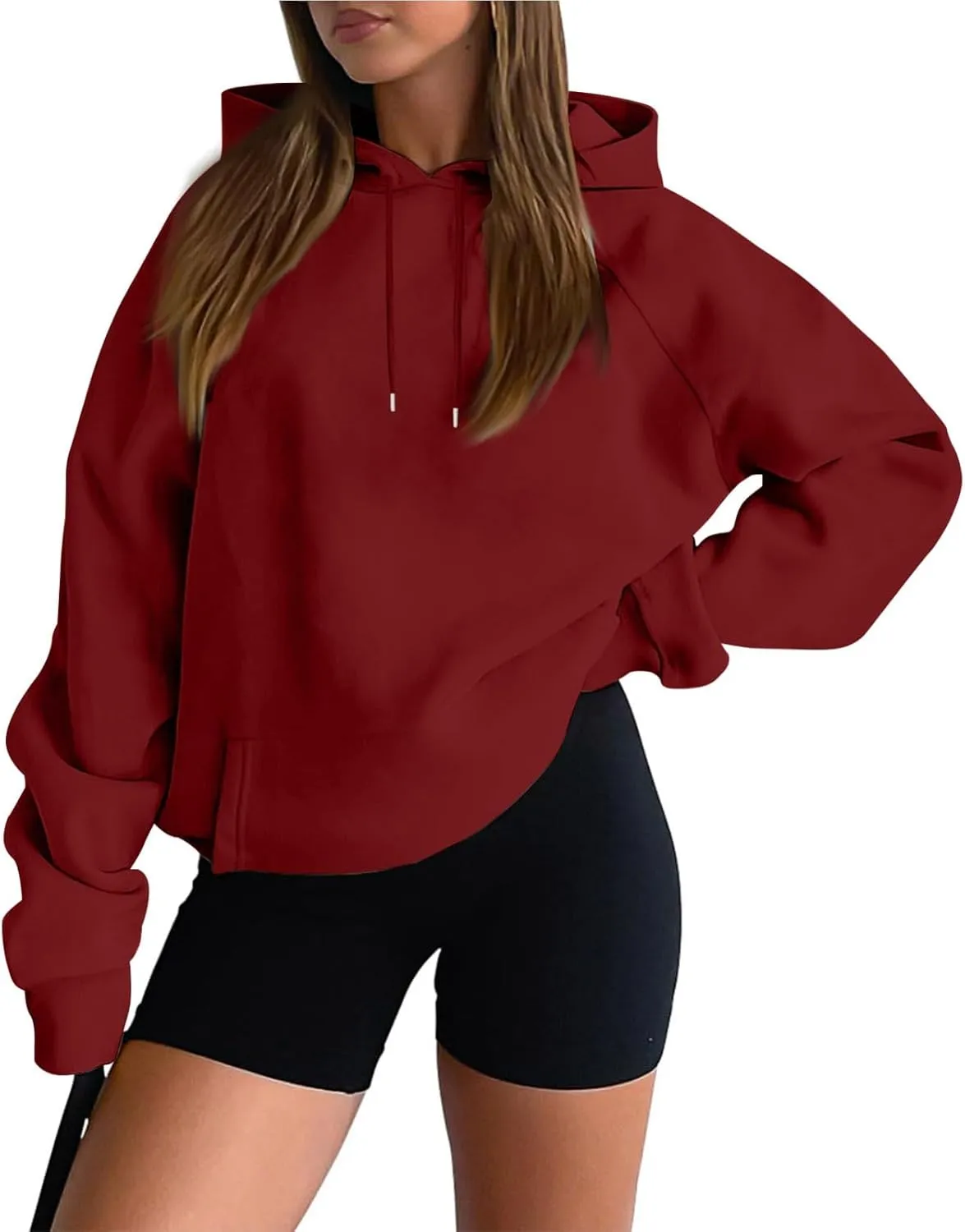 Hoodies for Women Comfy Fleece Oversized Sweatshirt Lightweight Drawstring Pullover Sweaters Cute Hoodie with Pocket