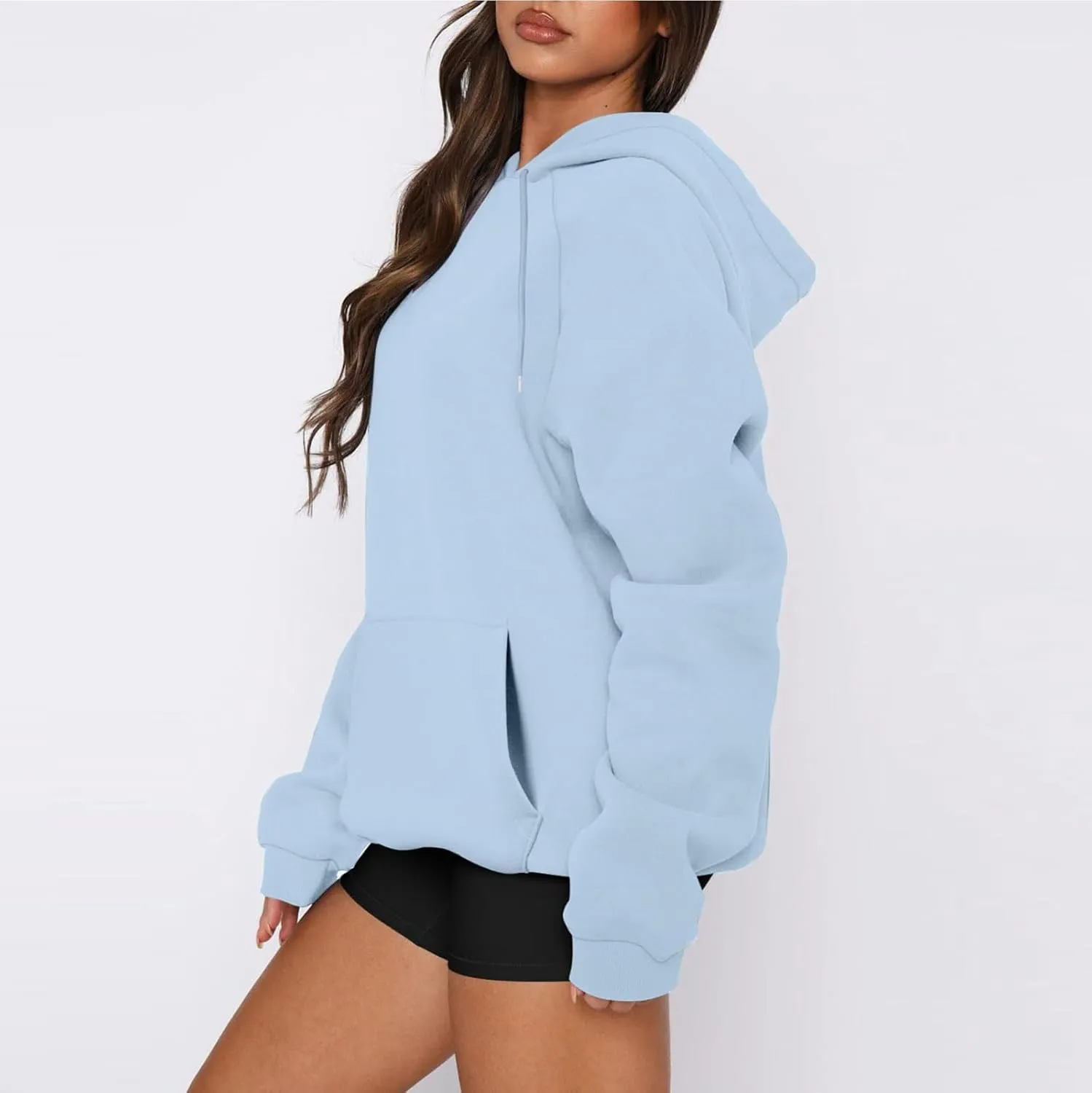 Hoodies for Women Comfy Fleece Oversized Sweatshirt Lightweight Drawstring Pullover Sweaters Cute Hoodie with Pocket