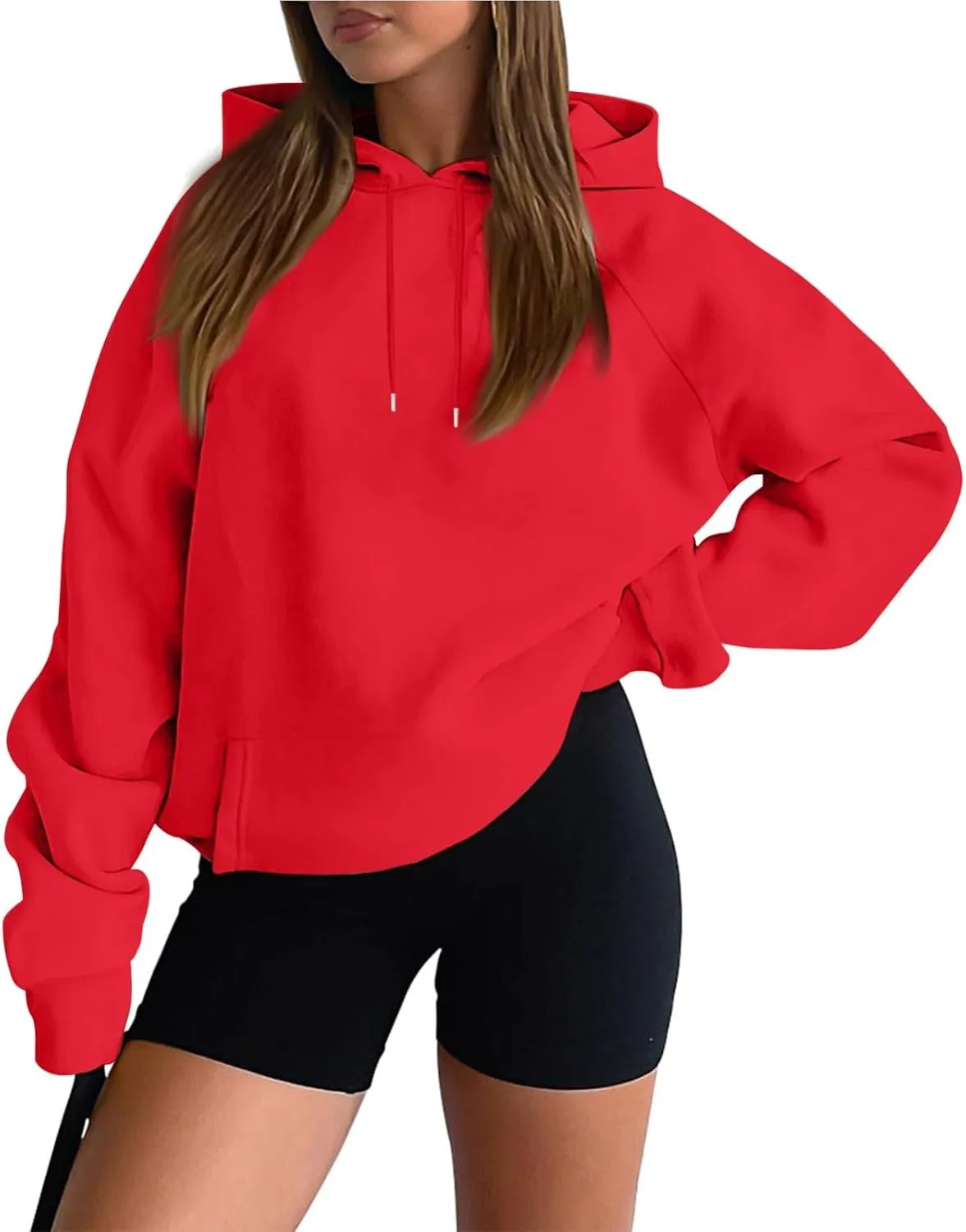 Hoodies for Women Comfy Fleece Oversized Sweatshirt Lightweight Drawstring Pullover Sweaters Cute Hoodie with Pocket
