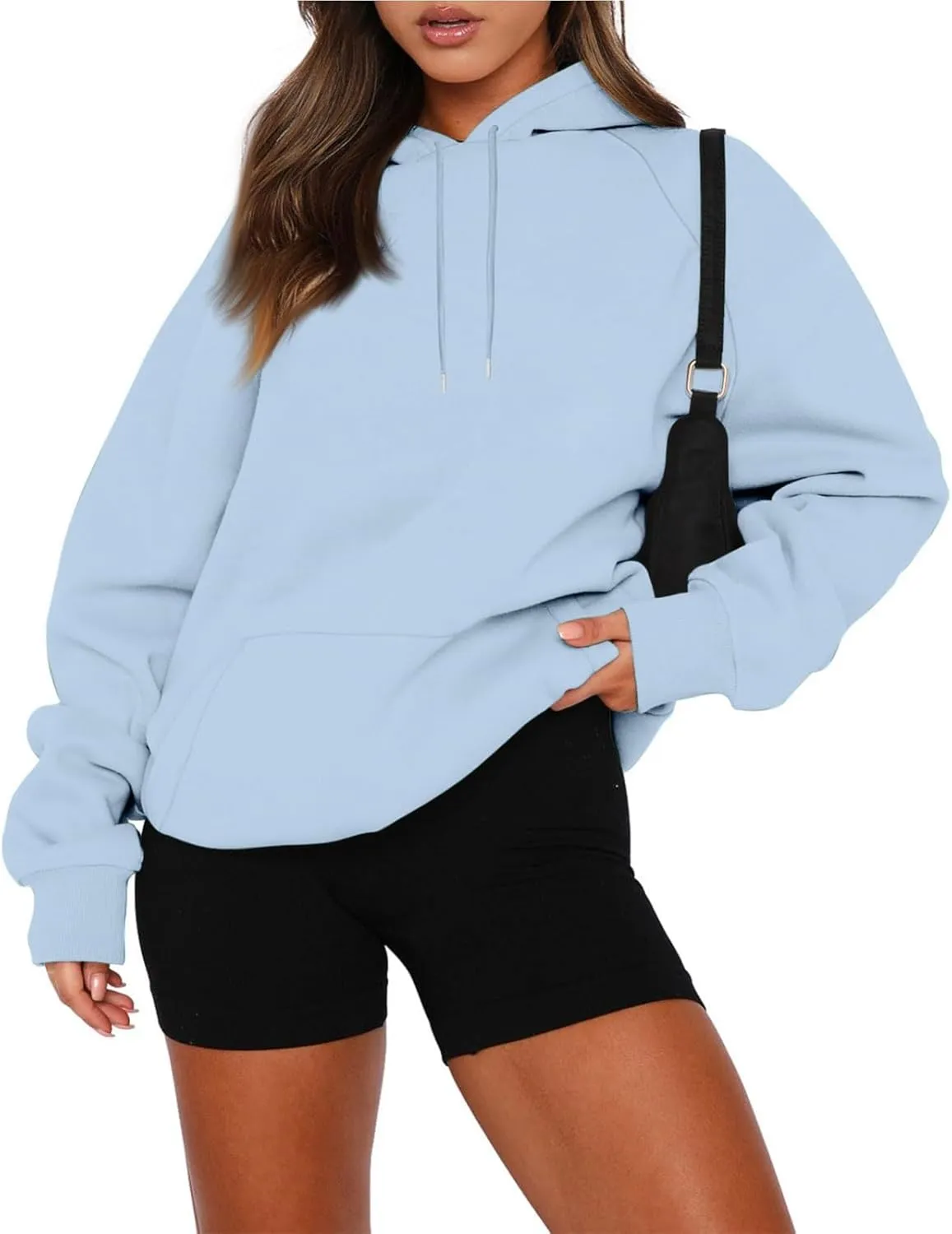 Hoodies for Women Comfy Fleece Oversized Sweatshirt Lightweight Drawstring Pullover Sweaters Cute Hoodie with Pocket