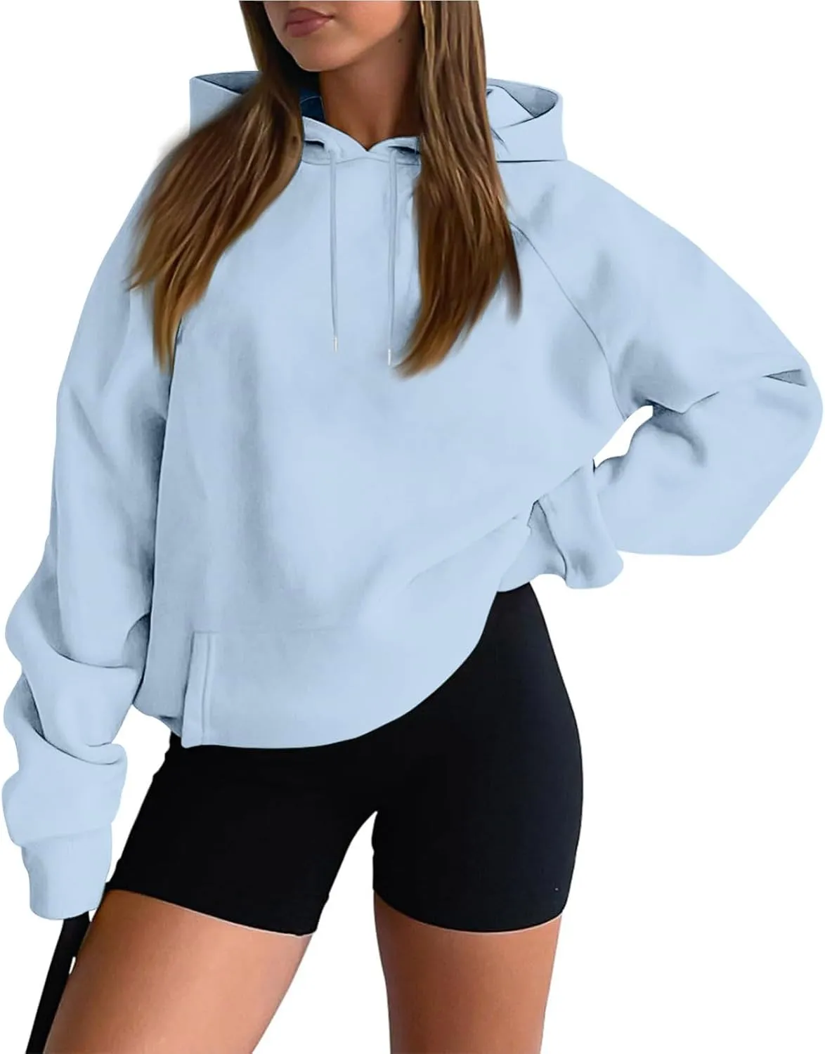 Hoodies for Women Comfy Fleece Oversized Sweatshirt Lightweight Drawstring Pullover Sweaters Cute Hoodie with Pocket
