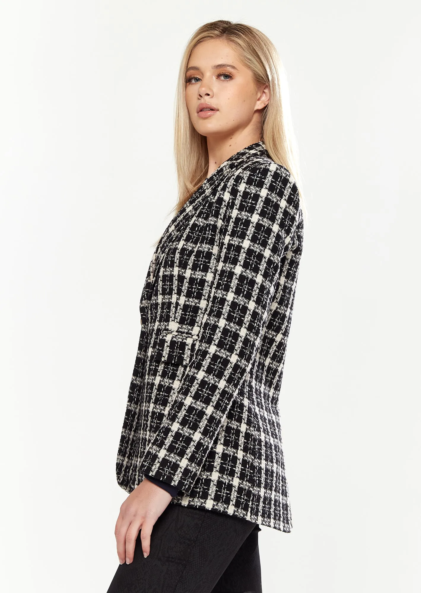 House of Holland Checked Blazer in Black&White