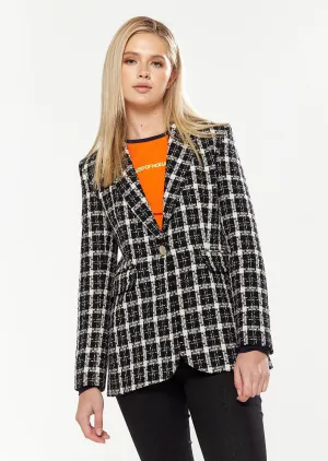 House of Holland Checked Blazer in Black&White