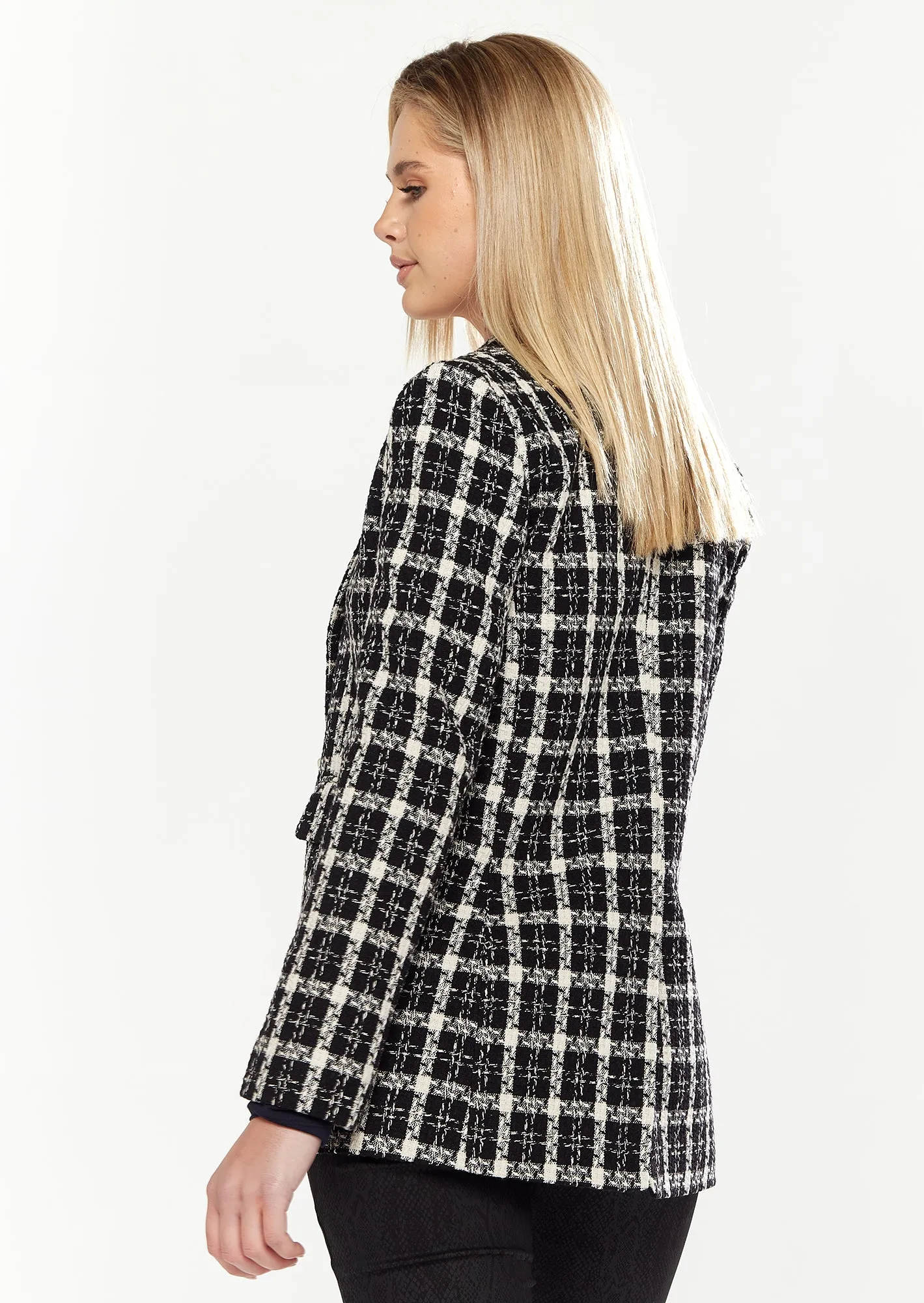 House of Holland Checked Blazer in Black&White