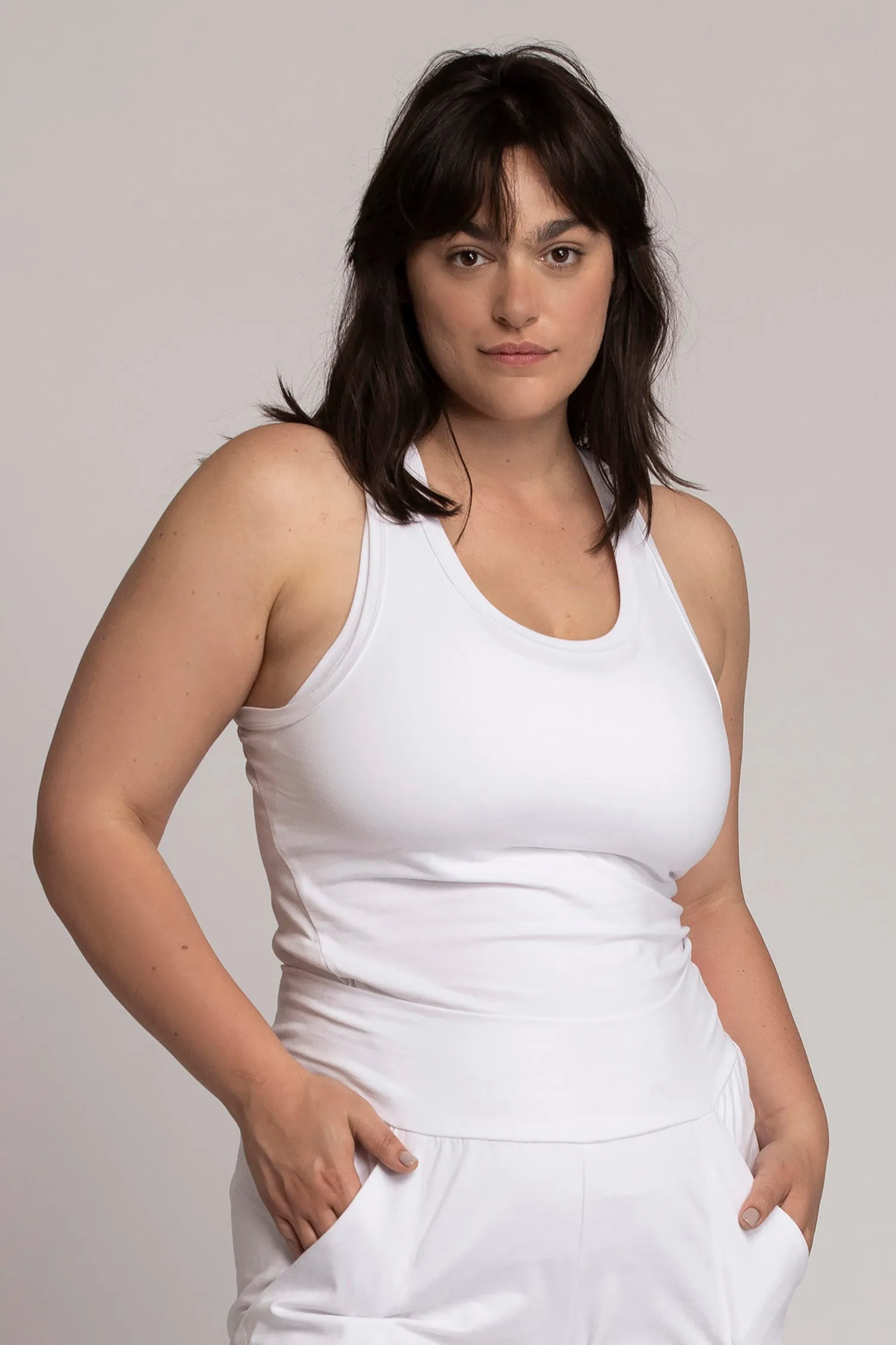 I'mPerfect Organic Cotton Racer Tank Top 35%off