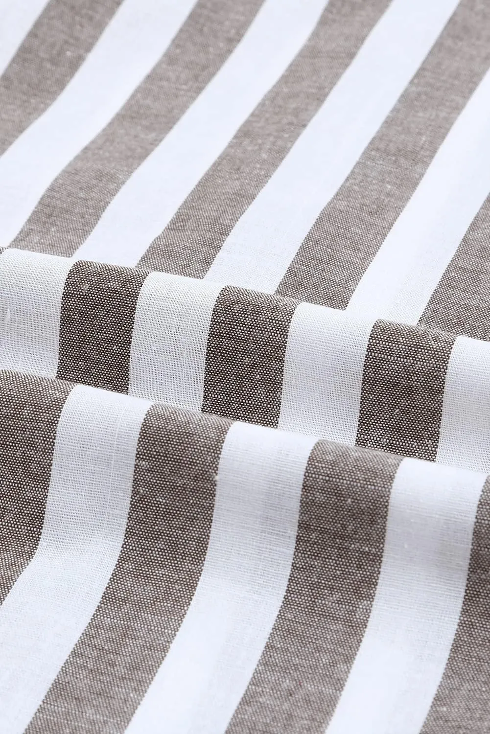 JMIERR Men's Casual Stylish Short Sleeve Button-Up Striped Dress Shirts Cotton Beach Shirt