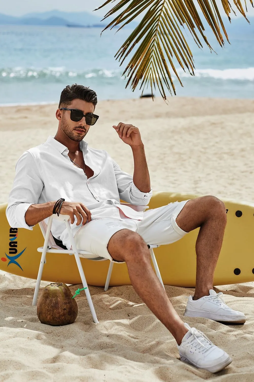 JMIERR Men's Cotton Linen Button Down Shirt Casual Stylish Long Sleeve Business Dress Shirts