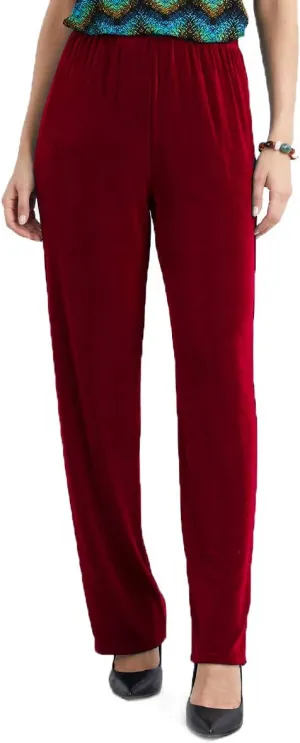 Jostar Women's Elastic Waist Pants  Pull On Acetate Non Iron Stretch Straight Leg Relaxed Fit Basic Trouser