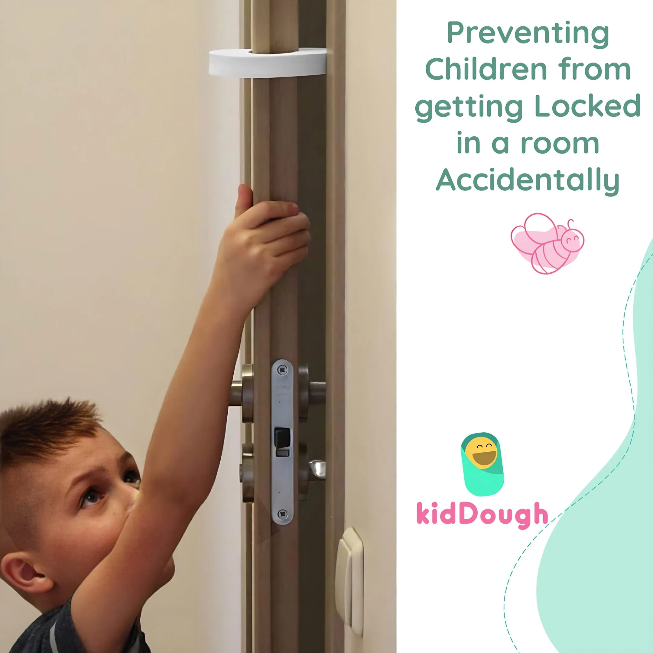KidDough Baby Proofing Finger Pinch Door Guard for Kids Safety- 4 White C-Shape
