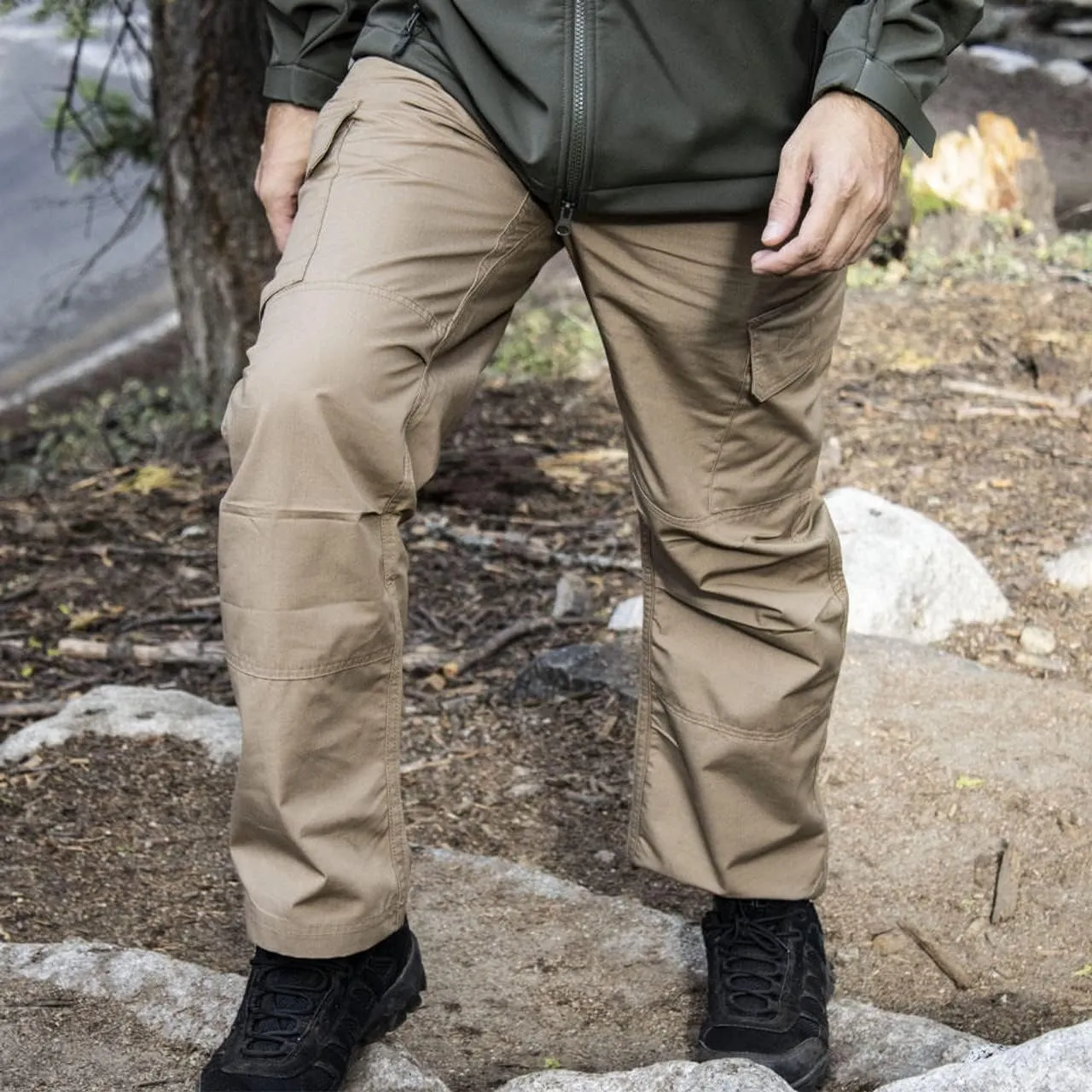 LAPG Men's Urban Ops Tactical Pants, Gusseted Crotch Cargo Pants, Ripstop Work Pants, Water & Stain Resistant Pants for Men