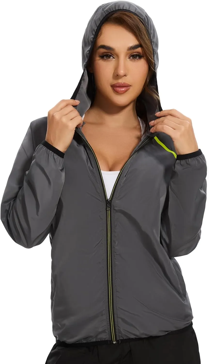 LAZAWG Women Rain Jacket Lightweight Waterproof Hooded Raincoat Windbreaker for Outdoor