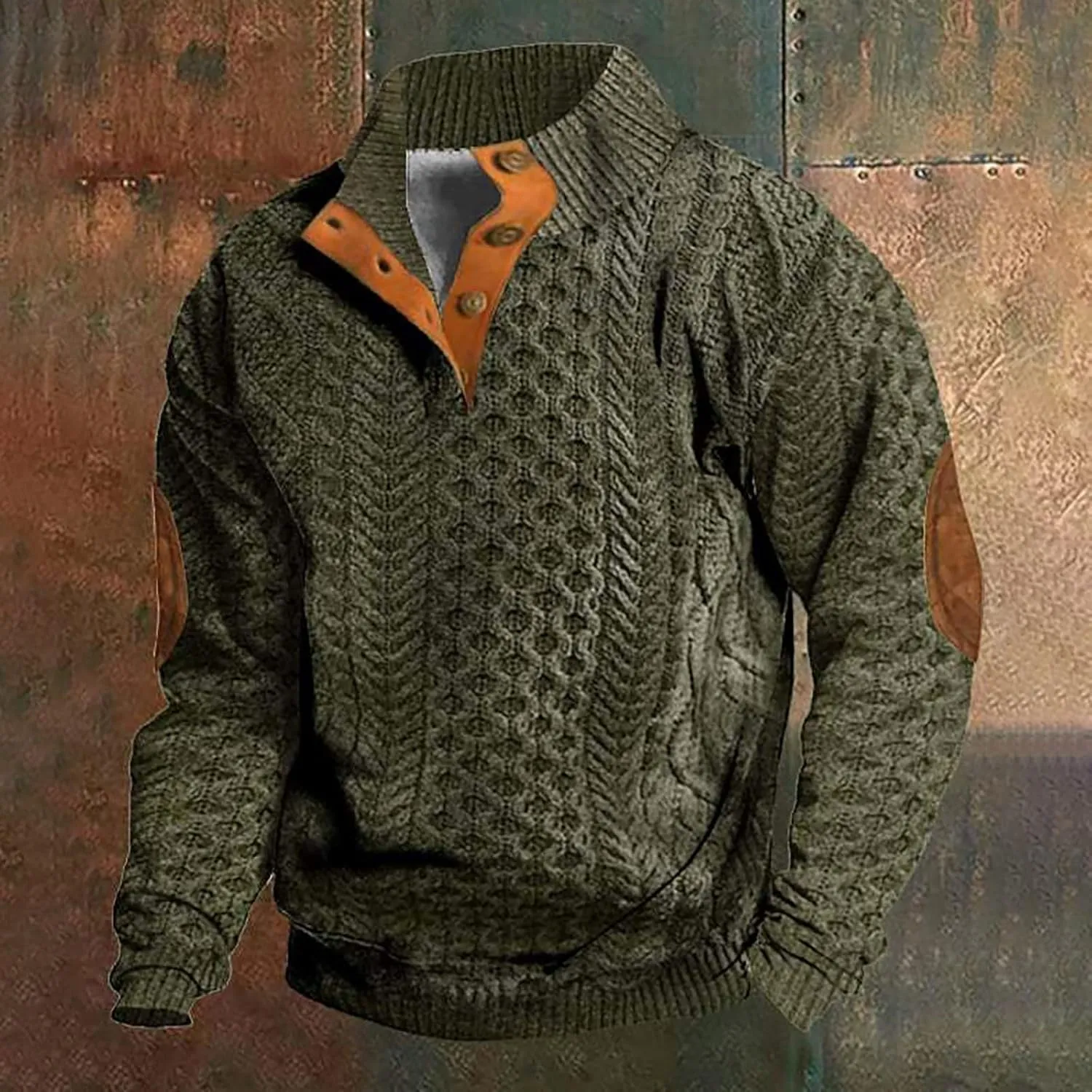 LCMTWX Long Sleeve Sweatshirts Collar Button Sweatshirt 1/4 Top Button Long Sleeve Jacket Outdoor Fashion Sweater Henry