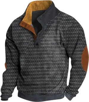 LCMTWX Long Sleeve Sweatshirts Collar Button Sweatshirt 1/4 Top Button Long Sleeve Jacket Outdoor Fashion Sweater Henry