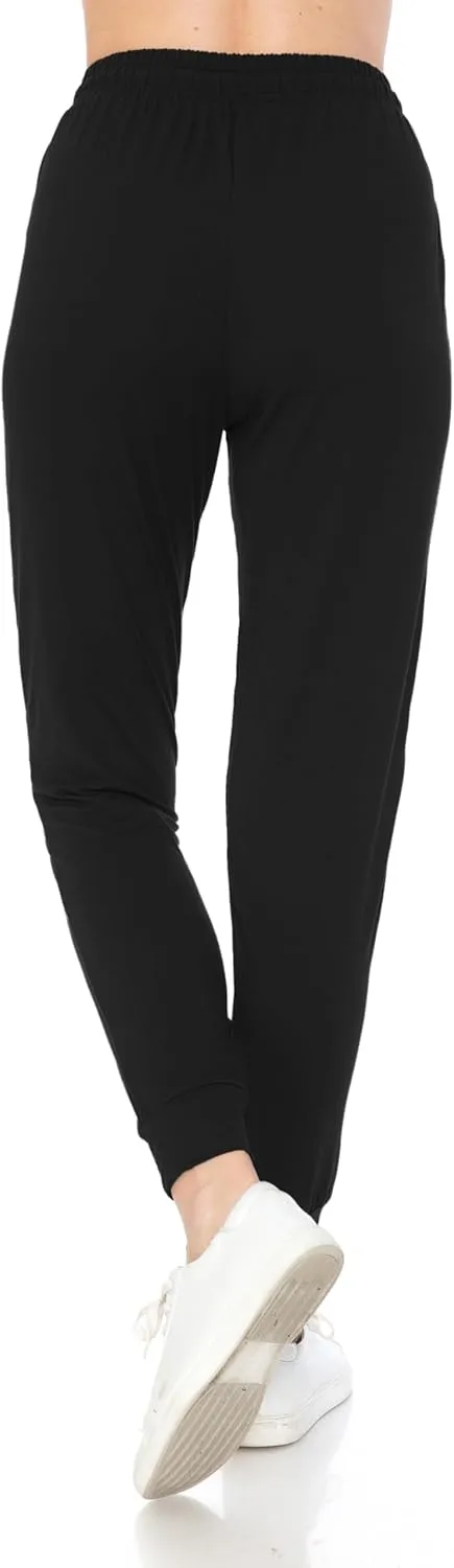 Leggings Depot Women's Jogger Track Cuff Sweatpants with Pockets for Yoga, Workout