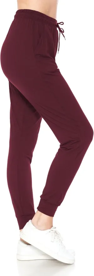 Leggings Depot Women's Jogger Track Cuff Sweatpants with Pockets for Yoga, Workout