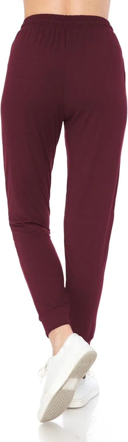 Leggings Depot Women's Jogger Track Cuff Sweatpants with Pockets for Yoga, Workout