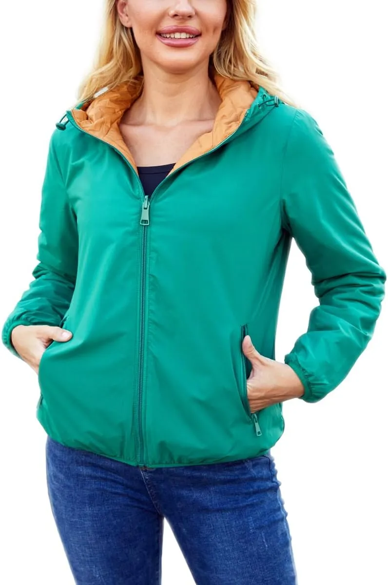 Lightweight Jacket Women Trench Coat with Hood Waterproof Insulated Windbreaker Packable Puffer Jacket