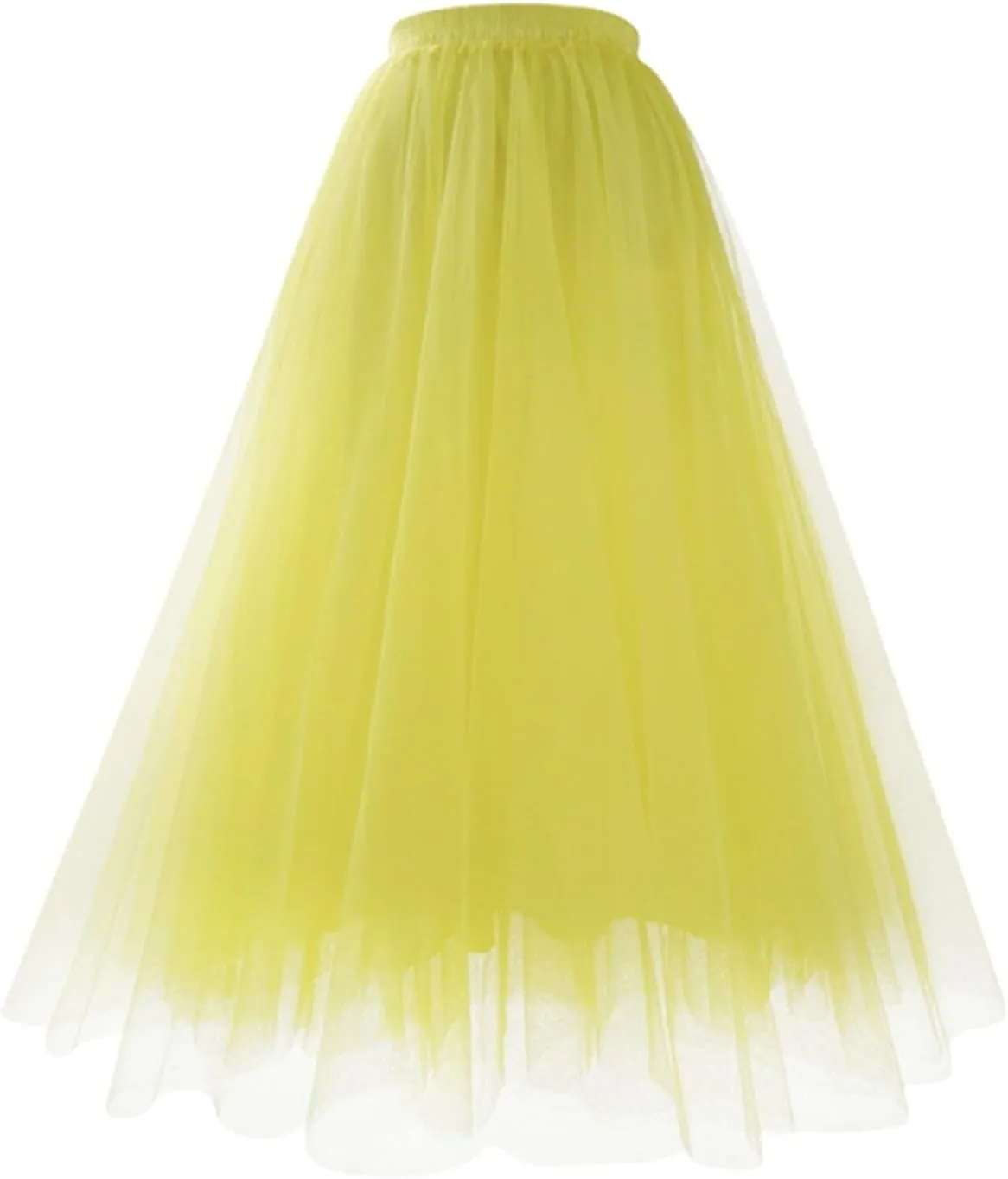Long Skirt Women's Tutu Tulle A-Line Layered Mesh Midi Skirt Pleated Skirt High Waist Women's Skirts