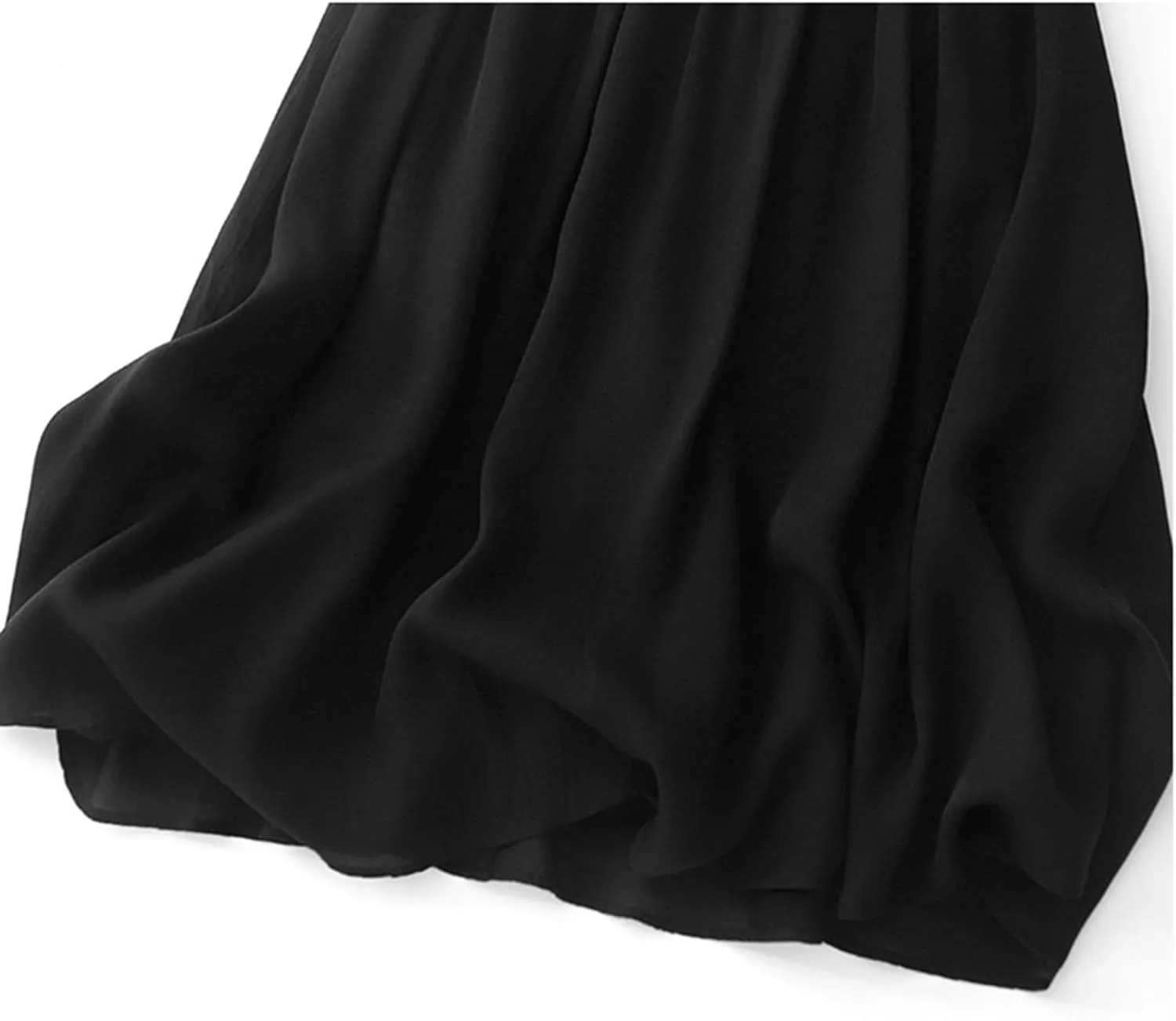 Long Skirts for Women Cozy Elastic Waist Linen Skirt Solid Color Flowy Swing Layered Skirts Pleated Tulle Skirt