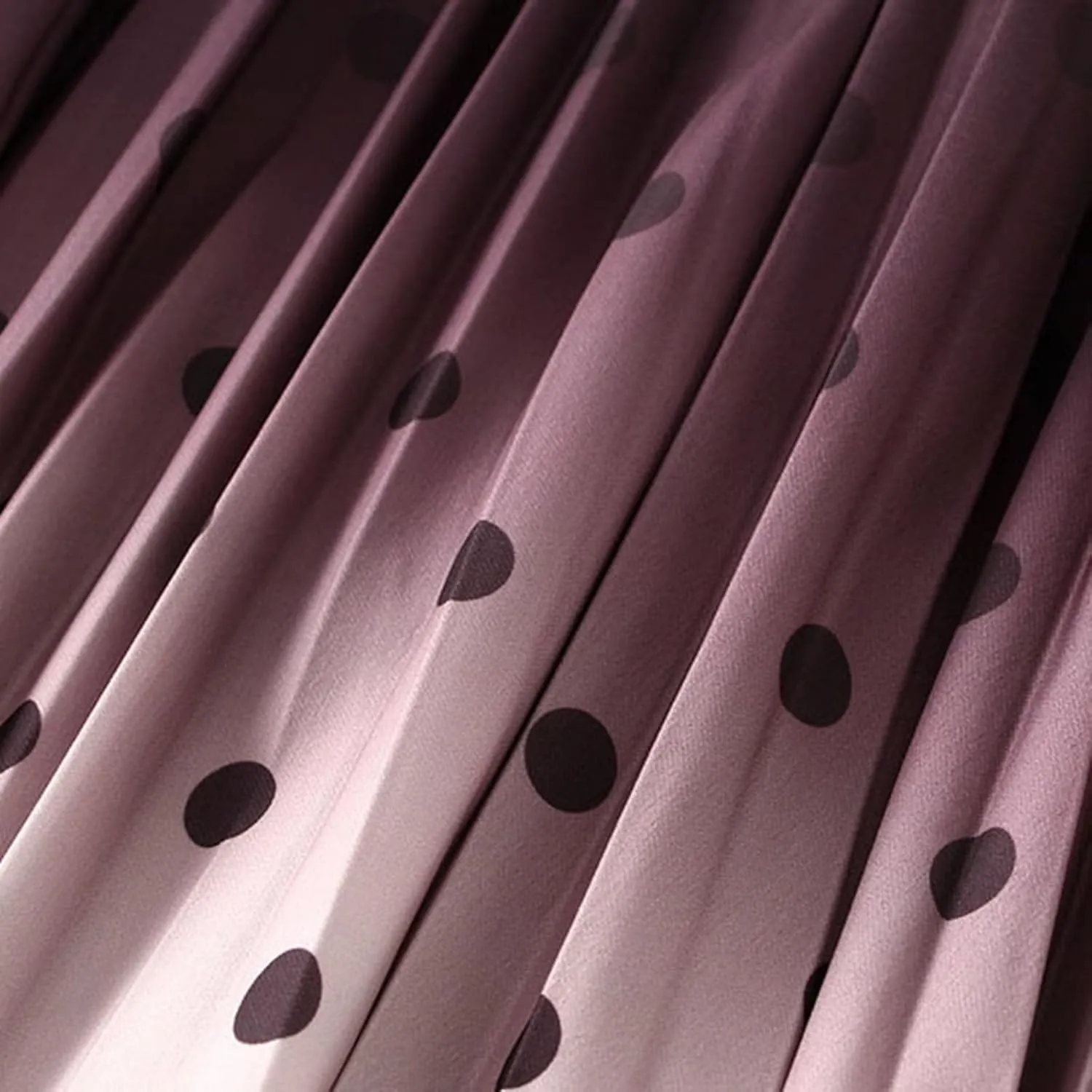 Long Skirts for Women High Waisted Slim Gradient Pleated A Line Skirt Polka Dot Print Midi Skirts for Parties