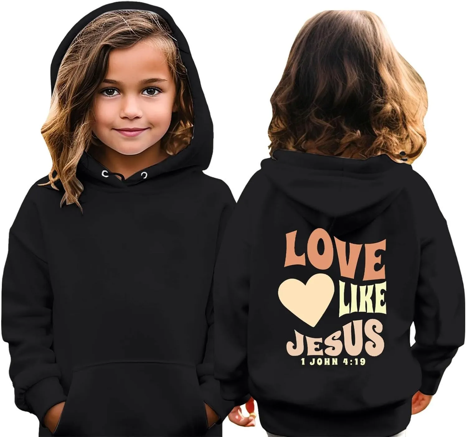 Love Like Jesus Hoodies for Girls Oversized Sweatshirt Letter Graphic Cute Sweatshirts Casual Loose Fall Clothes