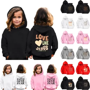 Love Like Jesus Hoodies for Girls Oversized Sweatshirt Letter Graphic Cute Sweatshirts Casual Loose Fall Clothes
