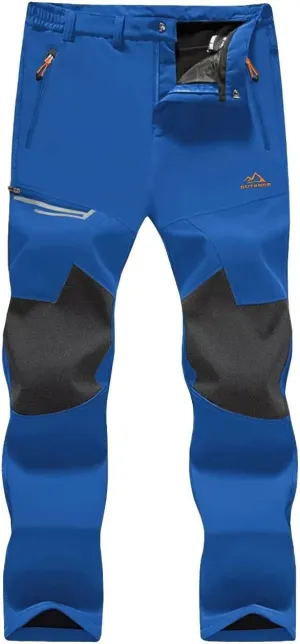 MAGCOMSEN Men's Winter Pants Fleece Lined Ski Snow Pants Water Resistant 4 Zip Pockets Outdoor Pants
