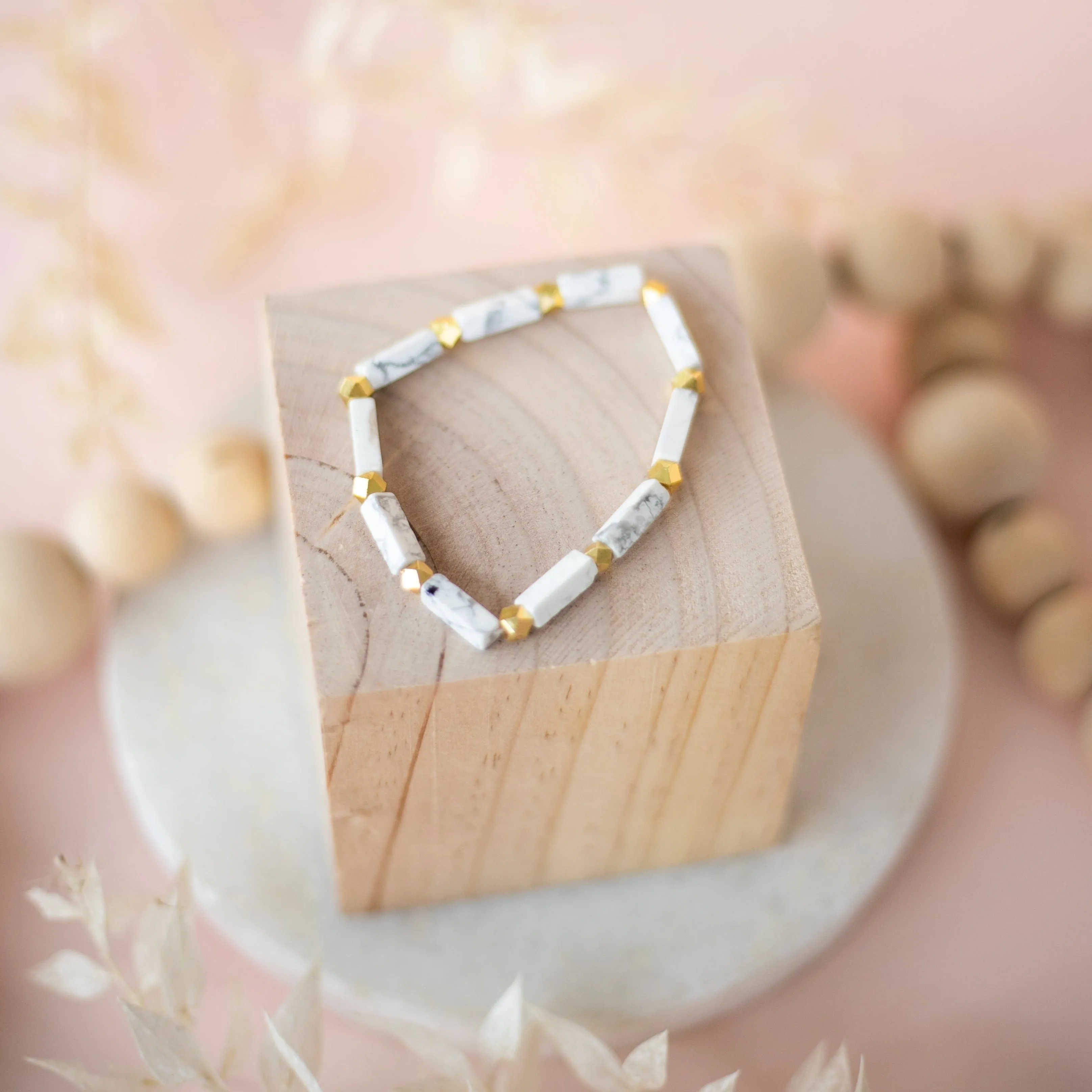 Marble   Gold Stretch Bracelet