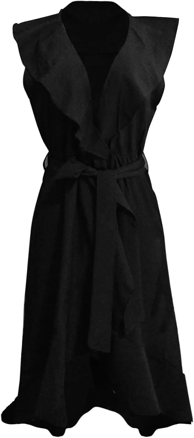 Maxi Dresses for Women 2025 Summer Deep V Neck Ruffle Hem Flowy Beach Sundress Elegant Wrap Formal Wedding Guest Dress