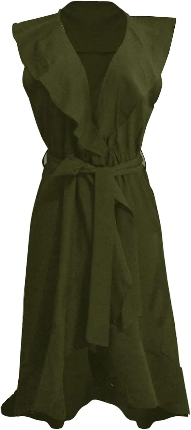 Maxi Dresses for Women 2025 Summer Deep V Neck Ruffle Hem Flowy Beach Sundress Elegant Wrap Formal Wedding Guest Dress