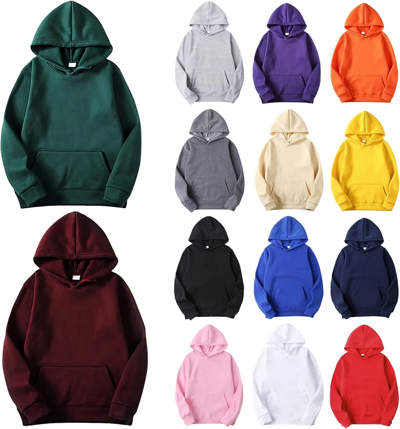 Men Hoodie Sweatshirt Loose Fit Drawstring Pullover Hooded Fashion Casual Long Sleeve Sweatshirts with Pockets