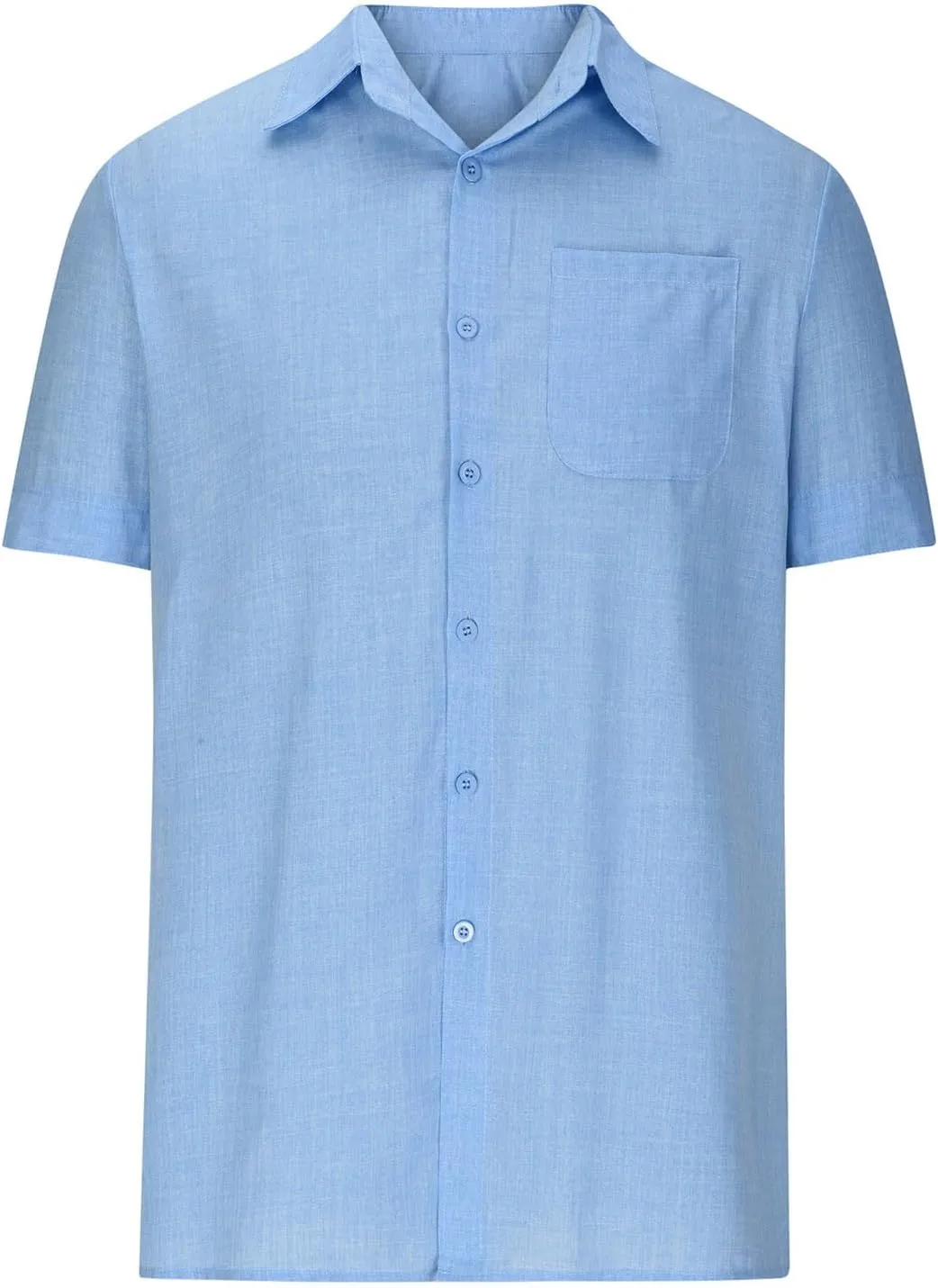 Mens Button Down Short Sleeve Textured Wrinkle Free Stretch Shirts Business Casual Work Dress Shirts Hawaiian Outfits Clothes