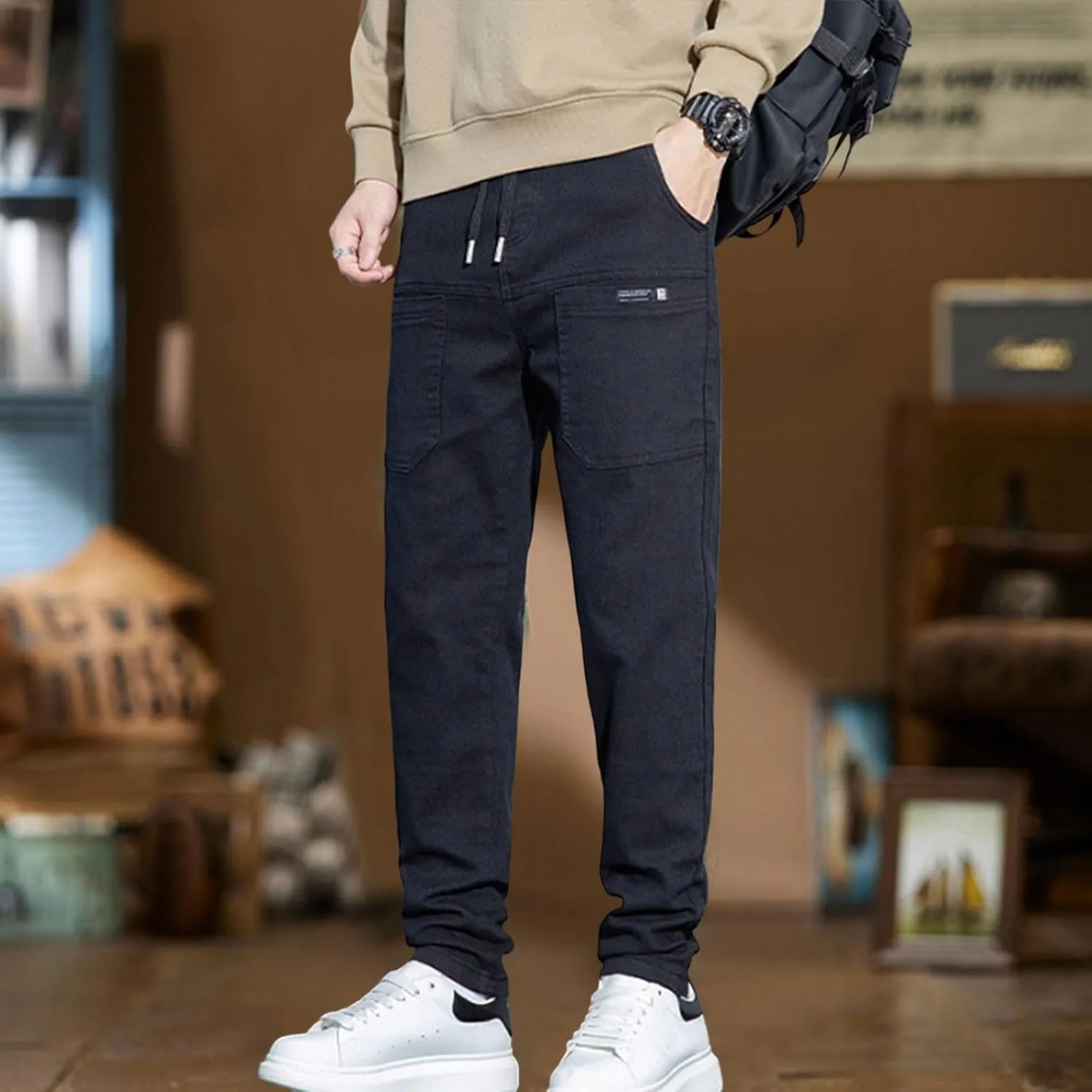Mens Cargo Pants Relaxed Slim Fit Tapered Chinos Pant Mencomfy - High Stretch Multi-Pocket Durable Cargo Pants