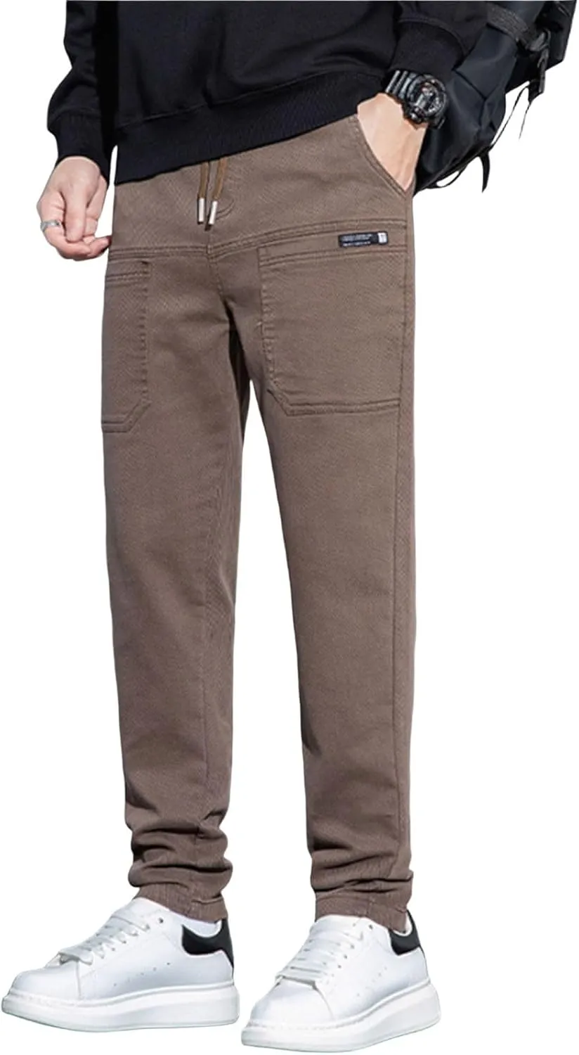Mens Cargo Pants Relaxed Slim Fit Tapered Chinos Pant Mencomfy - High Stretch Multi-Pocket Durable Cargo Pants