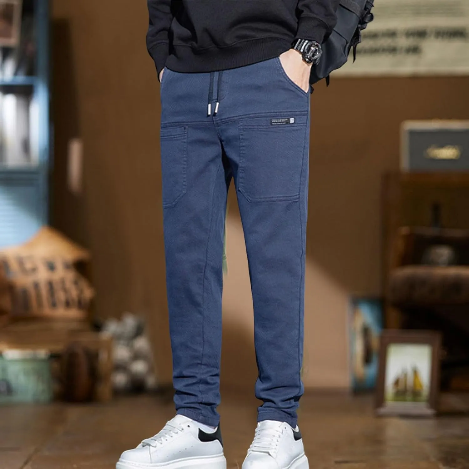 Mens Cargo Pants Relaxed Slim Fit Tapered Chinos Pant Mencomfy - High Stretch Multi-Pocket Durable Cargo Pants