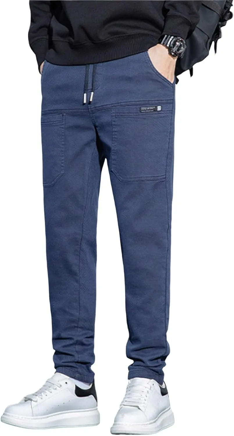 Mens Cargo Pants Relaxed Slim Fit Tapered Chinos Pant Mencomfy - High Stretch Multi-Pocket Durable Cargo Pants