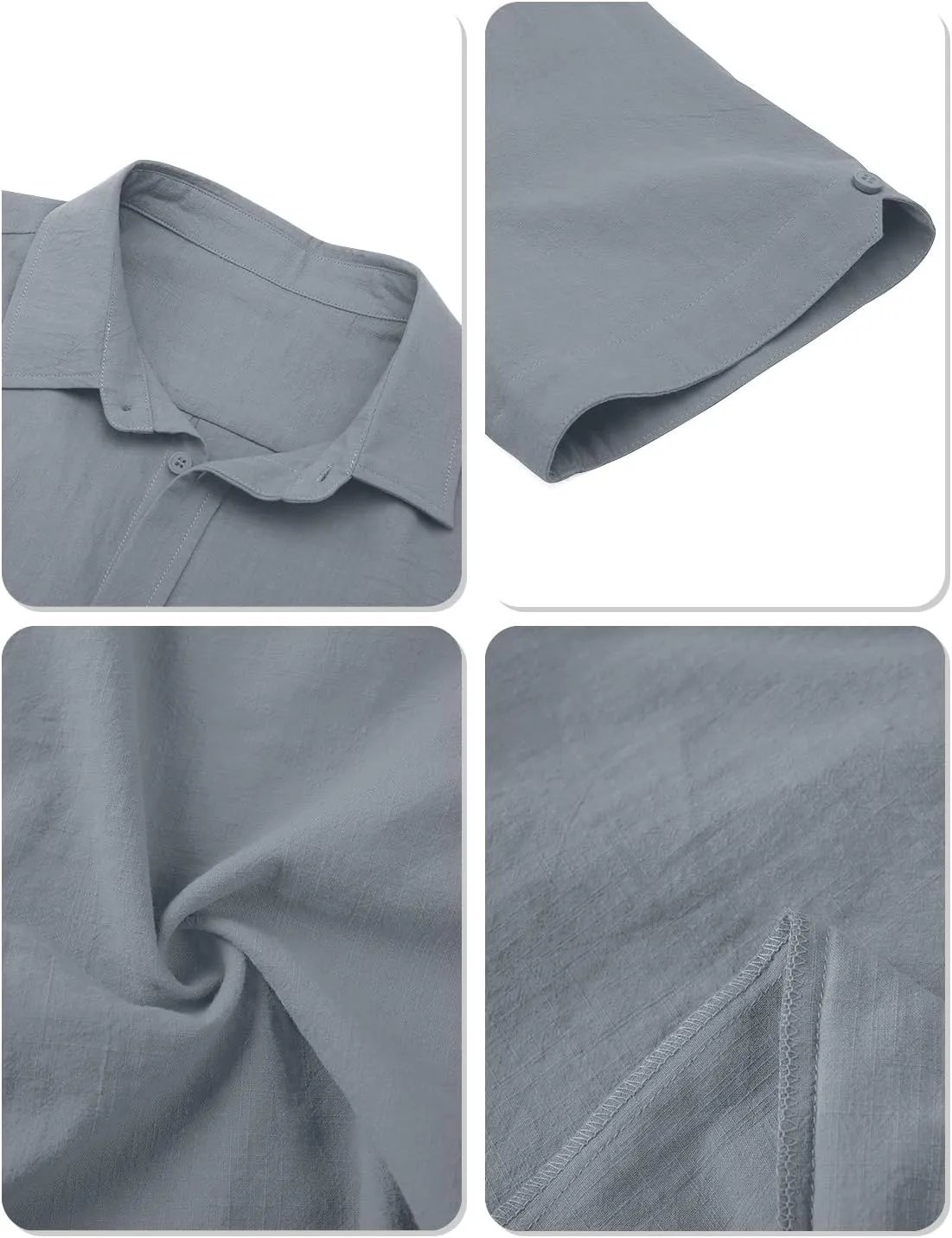 Mens Casual Button Down Shirts Short Sleeve Cotton Dress Shirt