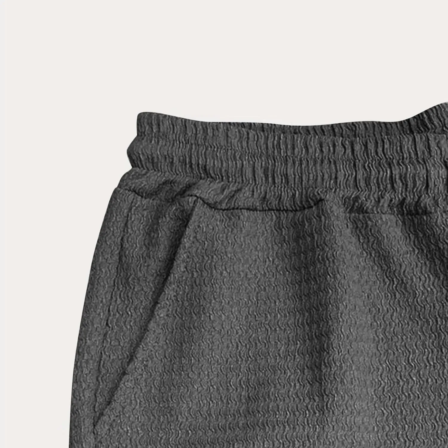 Mens Casual Pants Relaxed Fit Wide Leg Trousers High-Rise Summer Elastic Waist Drawstring Casual Flat Front Pants