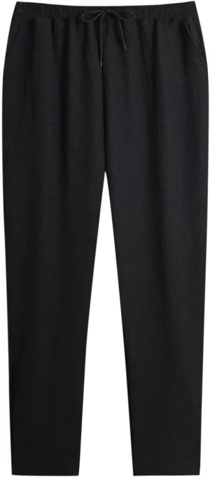 Mens Casual Pants Relaxed Fit Wide Leg Trousers High-Rise Summer Elastic Waist Drawstring Casual Flat Front Pants