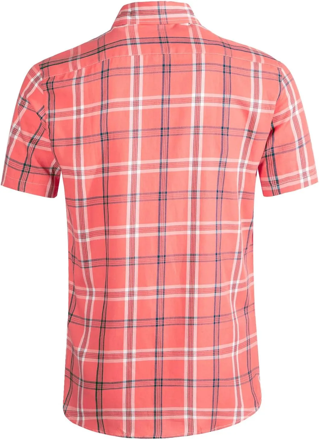 Mens Casual Regular Fit Short Sleeve Plaid Shirts
