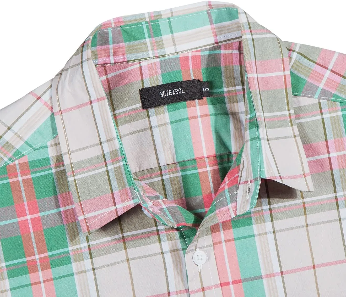 Mens Casual Regular Fit Short Sleeve Plaid Shirts